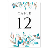 Moderne Navy Rustikale Hochzeit Tischnummer (Vorderseite)