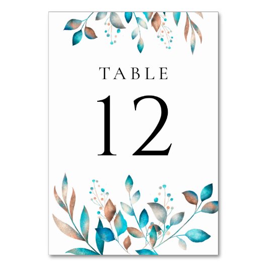 Moderne Navy Rustikale Hochzeit Tischnummer (Vorderseite)