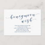 Moderne Navy-Schrift, Hochzeitshoneymoon-Wunschfon Begleitkarte<br><div class="desc">Das ist das moderne Script,  die Hochzeitskarte. Sie können die Farben des Schriftartes ändern und Ihre Hochzeitsdetails in den entsprechenden Schriftart / Schrift hinzufügen.#TeeshaDerrick</div>