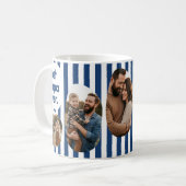Moderne Navy-Streifen- Collage: Bester Papa Ever F Kaffeetasse (Vorderseite Links)