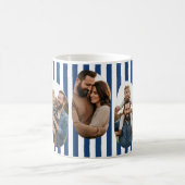 Moderne Navy-Streifen- Collage: Bester Papa Ever F Kaffeetasse (Mittel)