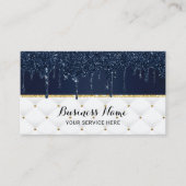 Moderne Navy Tropfen Luxus Blau & Weiß Visitenkarte (Vorderseite)
