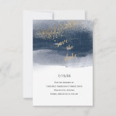 Moderne Navy- und Gold-Pinselstriche Save the Date (Vorderseite)