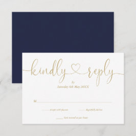 Moderne Navy und Gold Script Herzlichen Antwort