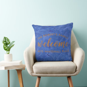 Moderne Navy- und Kupfer-Personalisierte Name Kissen