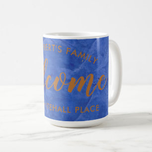 Moderne Navy- und Kupfer-personalisierte Namensadr Kaffeetasse