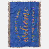 Moderne Navy und Kupfer Personalisierter Name Decke (Vorderseite Vertikal)