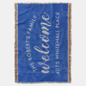 Moderne Navy und personalisierter Name in Silber Decke (Vorderseite Vertikal)