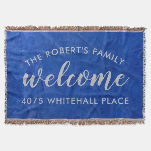 Moderne Navy und personalisierter Name in Silber Decke (Vorderseite)