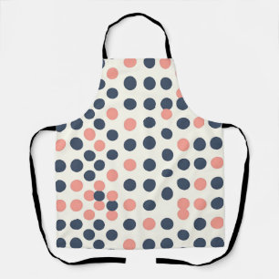 Moderne Navy- und Pfirsich-Geometric-Polka-Punkte  Schürze