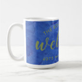 Moderne Navy- und Sage-Personalized Name-Adresse Kaffeetasse (Links)