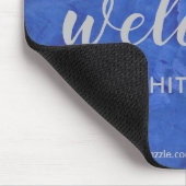 Moderne Navy- und Silber-Personalisierte Name Mousepad (Ecke)
