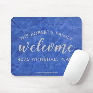 Moderne Navy- und Silber-Personalisierte Name Mousepad