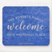 Moderne Navy- und Silber-Personalisierte Name Mousepad (Vorne)