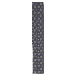 Moderne Navy-Wasserfarben-Botanik-Dekoration mit B Großer Tischläufer