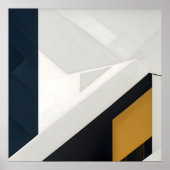 Moderne Navy-Weiß-Gold-Geometrie-Schicht Poster (Vorne)