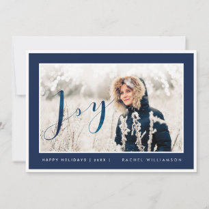 Moderne Navy & White Frame Joliday Foto Card Feiertagskarte