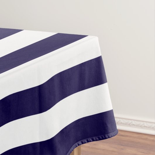 Moderne Navy White Strips Mustermuster-Wohngestalt Tischdecke (Beispiel)