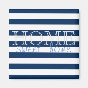 Moderne Navyblau-Streifen, Home Sweet Home Magnet