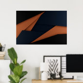 Moderne Navyblau und Kupfergeometrie Poster (Heimbüro)