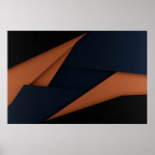 Moderne Navyblau und Kupfergeometrie Poster (Vorne)