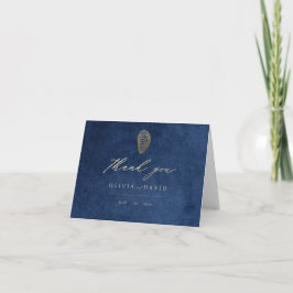 Moderne Navyblaue Nautische Hochzeit  Dankeskarte