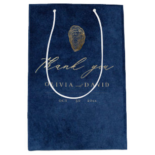 Moderne Navyblaue Nautische Hochzeit Mittlere Geschenktüte