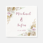 Moderne Neapel-Hochzeiten in Weiß und Rosa Serviette (Vorderseite)