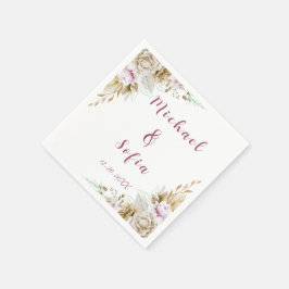 Moderne Neapel-Hochzeiten in Weiß und Rosa Serviette