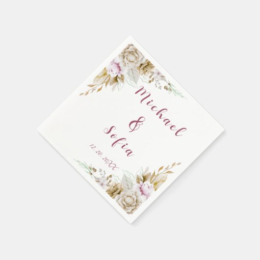 Moderne Neapel-Hochzeiten in Weiß und Rosa Serviette (Ecke)