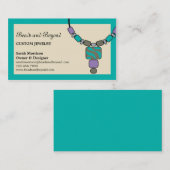 Moderne Necklace Juwelier Business Card Visitenkarte (Vorne/Hinten)