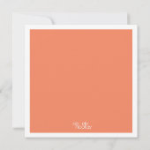 Moderne Nectarine Orange Save the Date Foto Cards Einladung (Rückseite)
