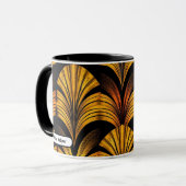 Moderne Neo-Deco-Fan-Bogen-Geometrie-Design Tasse (Vorderseite Links)