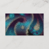 Moderne Neon Art Black and Blue Beruflich Visitenkarte (Rückseite)