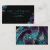 Moderne Neon Art Black and Blue Beruflich Visitenkarte (Vorne/Hinten)