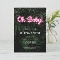 Moderne Neon Baby Dusche Einladung