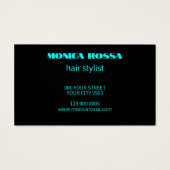 Moderne Neon Blue Black Loyalty Cards (Rückseite)
