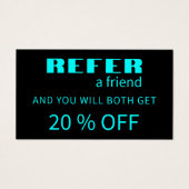 Moderne Neon Blue Black Referenzkarten (Vorderseite)