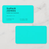 Moderne Neon Blue Color Visitenkarte (Vorne/Hinten)
