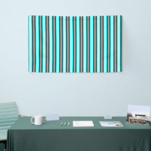 Moderne Neon Blue und Black 3D Metal Effect Stripe Banner