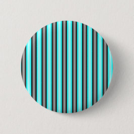 Moderne Neon Blue und Black 3D Metal Effect Stripe Button