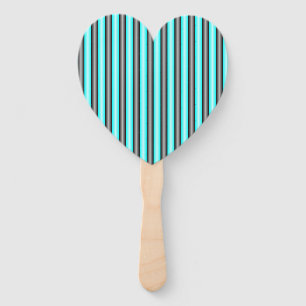 Moderne Neon Blue und Black 3D Metal Effect Stripe Fächer