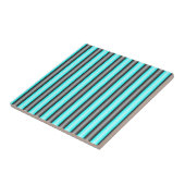 Moderne Neon Blue und Black 3D Metal Effect Stripe Fliese (Seite)