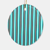 Moderne Neon Blue und Black 3D Metal Effect Stripe Keramik Ornament (Links)