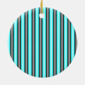 Moderne Neon Blue und Black 3D Metal Effect Stripe Keramik Ornament (Hinten)