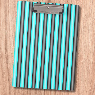 Moderne Neon Blue und Black 3D Metal Effect Stripe Klemmbrett