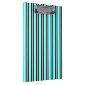 Moderne Neon Blue und Black 3D Metal Effect Stripe Klemmbrett (Rechts)