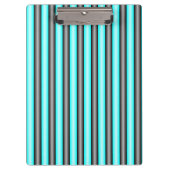 Moderne Neon Blue und Black 3D Metal Effect Stripe Klemmbrett (Vorderseite)