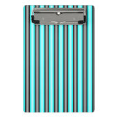 Moderne Neon Blue und Black 3D Metal Effect Stripe Mini Klemmbrett (Vorderseite)