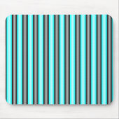Moderne Neon Blue und Black 3D Metal Effect Stripe Mousepad (Vorne)